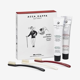 Acca Kappa Vintage Collection Gift Set – 3 Retro Toothbrushes and Total and Natural Toothpastes