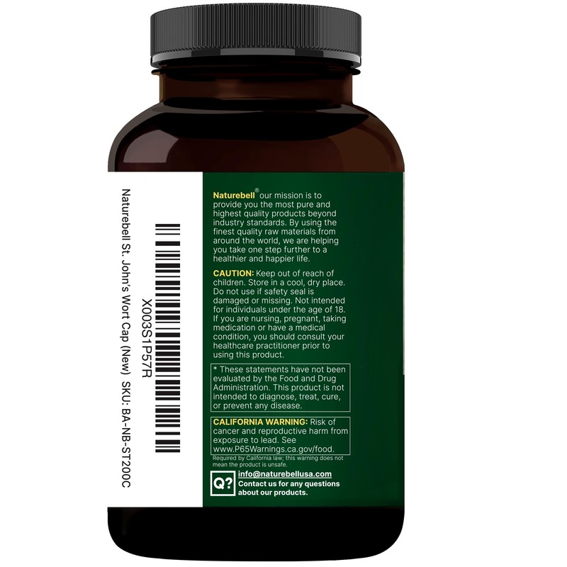 NatureBell St. John’s Wort Extract, 240 Capsules – 600 mg