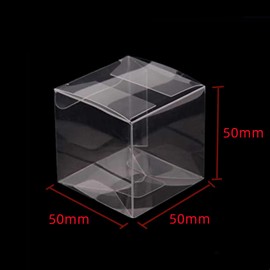 siawadeky Transparent Gift Box, Set of 50, Plastic Case, Folding Box, Gift Packaging, Product Display, Wrapping, Clear, Trinket Box, Waterproof, Easy to Assembly, 2.0 x 2.0 x 2.0 inches (50 x 50 x 50