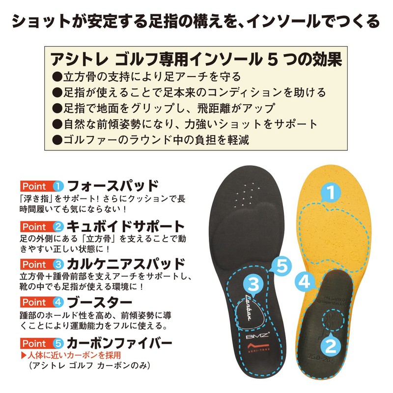 [BMZ] Insole AT-T051 Black M (25.0-26.5)