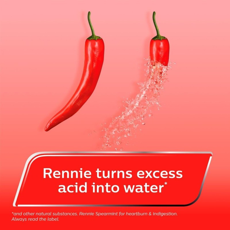 Rennie Spearmint - Antacids, Heartburn Relief and Indigestion Tablets, Fast