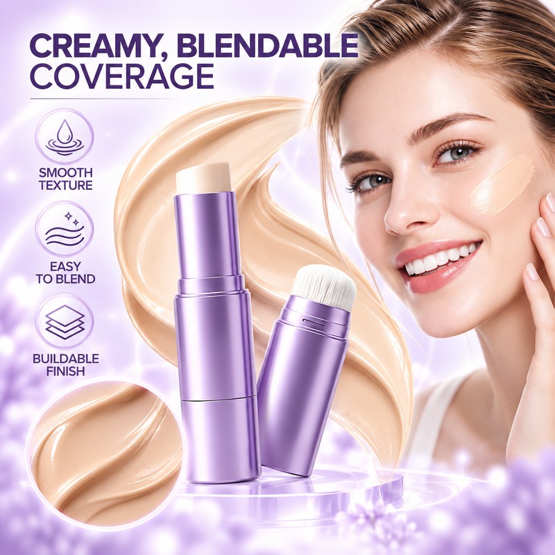 Changing Color Foundation Stick for Base Makeup, Natural Cream
