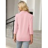 TICTICMISS Women's 3/4 Length Sleeve Tops Collared V Neck T