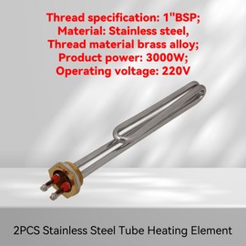 BQLZR AC220 VWater Heater Heating Element Part 3000W DN25 1" BSP 32mm Thread Pack of 2