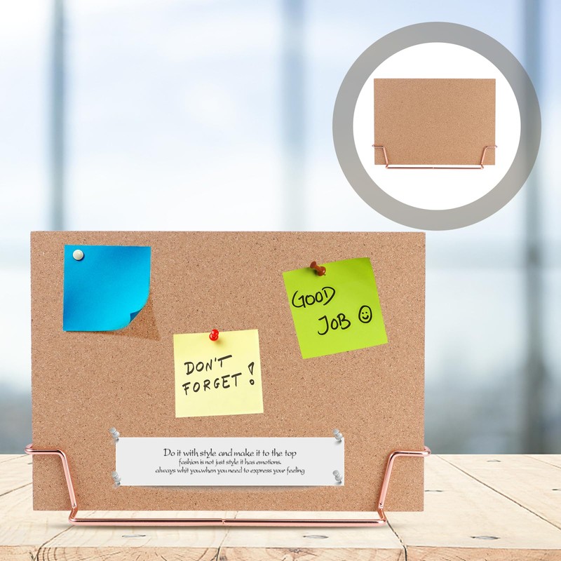 jojofuny 31x23cm Cork Board with Stand, Double Sided Cork Notice