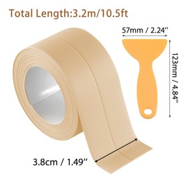 3 Rolls Caulk Tape Waterproof Sealing Self Adhesive, Caulking Sealant Strip for Bathroom Toilet Kitchen with Sealing Tool