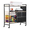 Rolling Craft Cart Storage Table with 20 Storage Bins &
