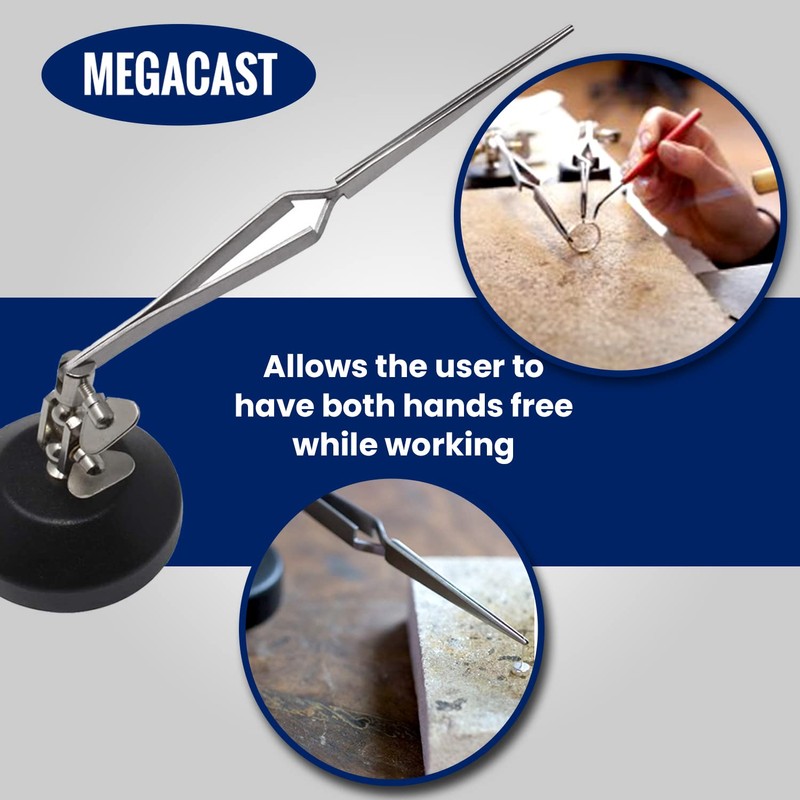 MegaCast Third Hand with Tweezers, Black, Modern Style