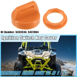 ACROPIX Ignition Switch Key Fob Cover Shell Case Decorative Cover Fit for Polaris RZR XP1000 - Pack of 2 Orange