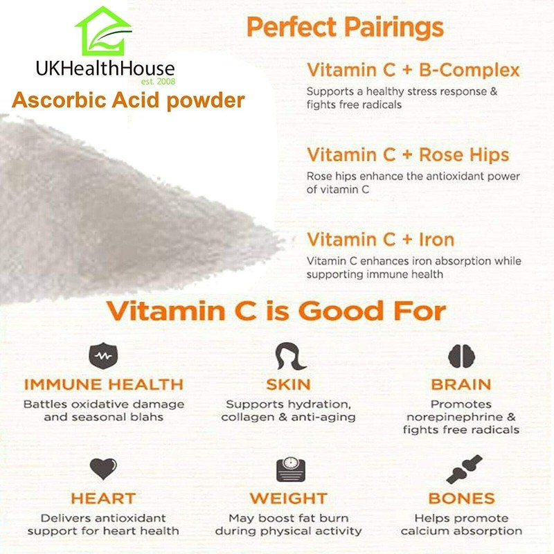 2kg UKHealthHouse 100% Pure Ascorbic Acid - Vitamin C Powder