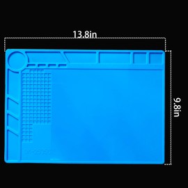 Silicone Soldering Mat 13.8 x 9.8 inch Repair Work Pad for Solder Iron Workbench Protenction - Heat Resistant 932°F