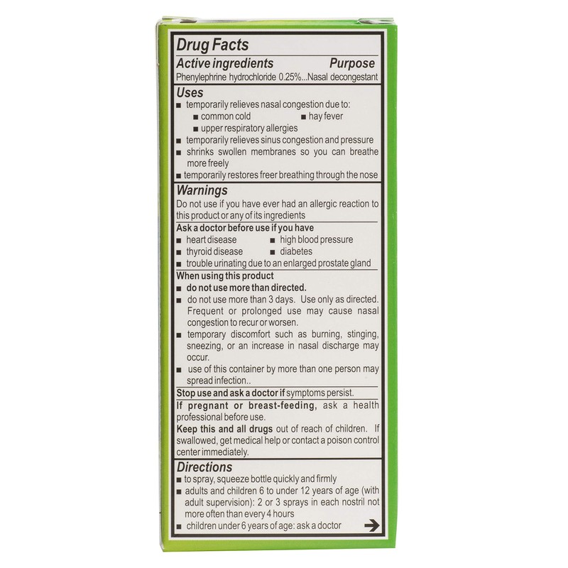 Neosynephrine Decongestant Nasal Spray for Cold & Sinus Relief, Mild