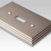 Amerelle Steps Triple Rocker Cast Metal Wallplate in Satin Nickel