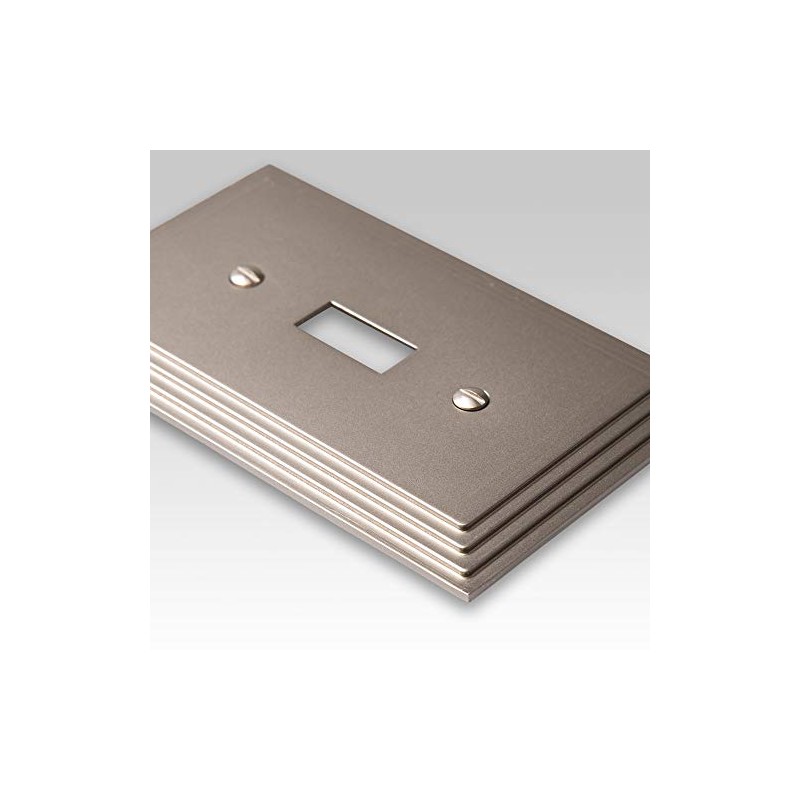 Amerelle Steps Triple Rocker Cast Metal Wallplate in Satin Nickel