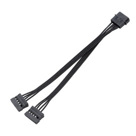 Molex 4 Pin Male to SATA Female Power Supply Cable, YiKaiEn 15 Pin SATA Power Splitter Converter Adapter Cable Hard Drive HDD SSD Extension Cable 8.6inch 22cm (1 to 2)