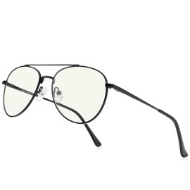 RB.Pilot - anteojos de lectura de aviador de luz azul para hombres y mujeres, marco de metal para computadora, Black Frame Black Bridge, Lens Widthe:54 Milimeters
