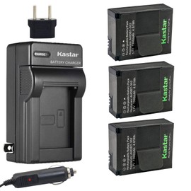 Kastar GOPRO3 Battery (3-Pack) and Charger Kit for GoPro HD HERO3, HERO3+, AHDBT-302 Work with GoPro AHDBT-201, AHDBT-301, AHDBT-302
