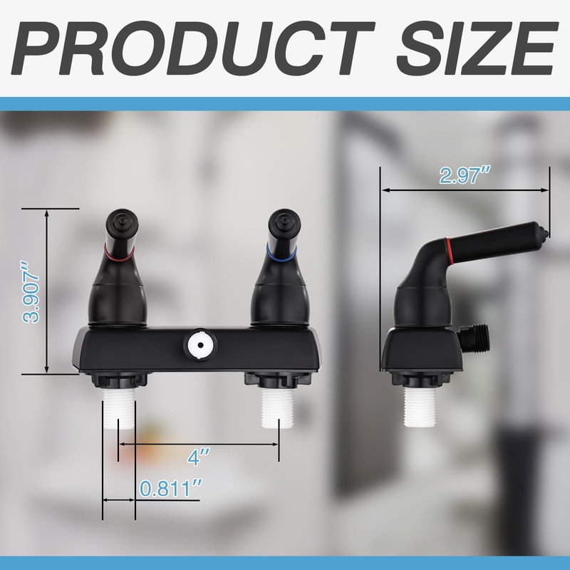 RV Shower Faucet, 4" RV Camper Shower Faucet Valve Diverter