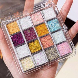 Other brands 16-Color Nail Glitter, Pressed Glitter, Sequins, Nail Materials / 16색 네일글리터 압착글리터 스팽글 네일재료