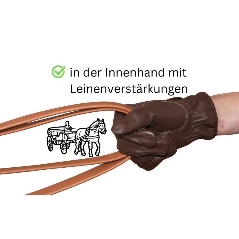 AMKA Leather driving gloves, carriage gloves with reinforcements for the