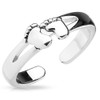 Bungsa Baby Feet Toe Ring for Young Women Silver Brass