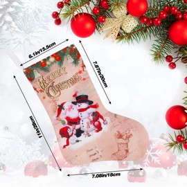 QKURT Christmas Socks, 12 Inch Set of 3 Santa Claus/Snowman/Reindeer Classic Christmas Sign for Christmas Ornament Party Decoration Gifts