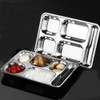 AIYoo 2 Pack Stainless Steel Divided Plates, Large 6 Sections
