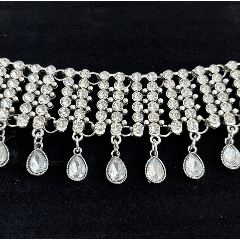 J's Select Women's Sparkling Choker Stone Necklace, Party, Dance, Stage
