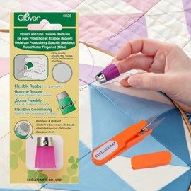 westlake art Protect Grip Thimble Medium, Bundle with Embroidery Scissors, Ergonomic, Breathable Metal Thimble for Hand Sewing, Thimbles for Hand Sewing, Quilting & Embroidery (Pack of 2)