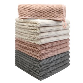 K&janet6am Dish Cloths for Washing Dishes, 12 Pack Kitchen Dish Cloths, Super Absorbent Microfiber Cleaning Cloth, Premium Waffle Dish Towels for Kitchen, 12x12 Inches