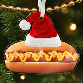 Hot Dog Ornaments for Christmas Tree - Hot Dog Christmas Ornament, Hot Dog Ornament 2024, Hot Dog Ornament - Food Ornaments for Christmas Tree - Hot Dog Gifts - Acrylic Christmas Ornaments 2024