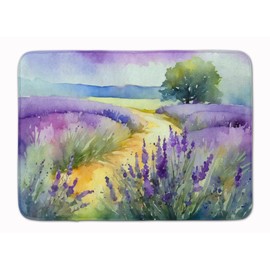 Caroline's Treasures Lavender in Watercolor Memory Foam Kitchen Mat Machine Washable Anti-Fatigue Mat Cushion Comfort Bath Mat or Kitchen Rug