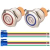 GUUZI Pack of 2 Locking Push Button Switch 1NO1NC Waterproof