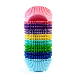 Eoonfirst Bright Rainbow Standard Cupcake Liners No Smell, Food Grade Grease Proof Paper Baking Cups, 400 Pcs