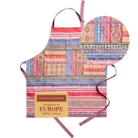 Maison d'Hermine 100% Cotton 1-Piece Kitchen Apron with Adjustable Neck and Middle Pocket, Long Ties for Women/Men, Cooking, Thanksgiving/Christmas, isahan