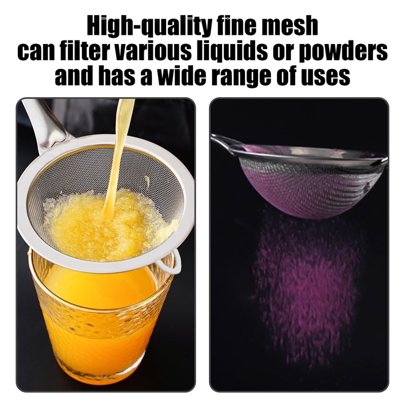 2 Tea Strainers, 2 Small Cleaning Brushes, Fine Mesh Tea