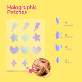 Hanhoo Cosmic Blemish Patch, 24 Count, Holographic Pimple Patches, Multi-shaped Zit Stickers, Reduces Size of Blemishes, Acne Spot Treatment, Gentle Blemish Care, Korean Skincare Shalimar 11:50 PM