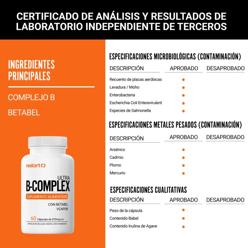 Restart B-complex Completo Vitamina B12, B1, B2, B3, B5, B6,