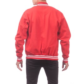 Pro Club Men's Varsity Fleece Baseball Jacket, Red/Red, Medium