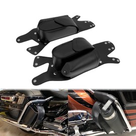 HCmotorku Motorcycle Saddlbag Guard Bag with Water Bottle Holder PU Leather Universal Fit For Harley Touring Electra Street Road Tri Glide Road King Ultra Class Ultra Limited 1993-2023 Left & Right