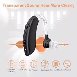 K&FCOPTEE BTE Digital Hearing Aids For Seniors Rechargeable Invisible Sound Amplifiers