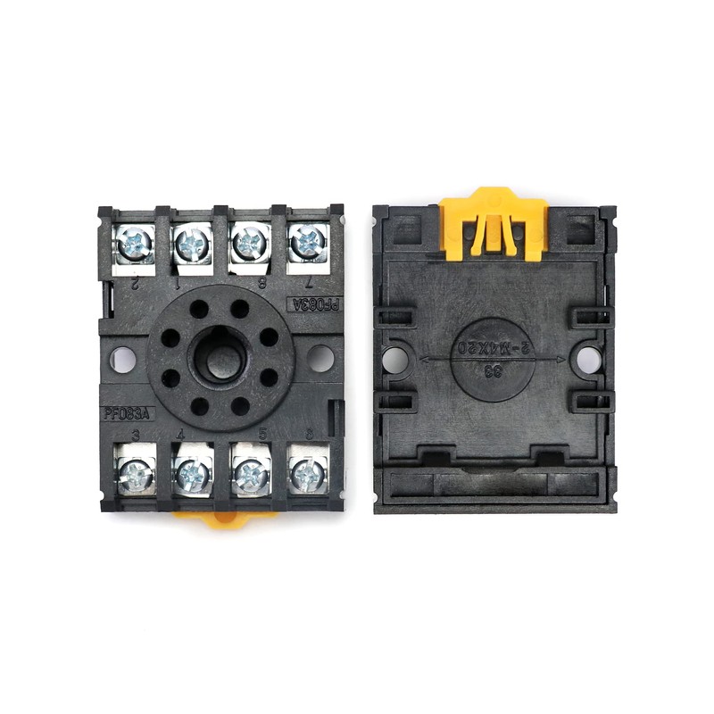 QWORK 8 Pins Relay Socket, 4 Pack 600 V 10
