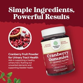 Gomitas de arndanos naturales para mujeres y hombres, masticables antioxidantes extra fuertes, 1000 mg para la salud del tracto urinario, apoyo renal 