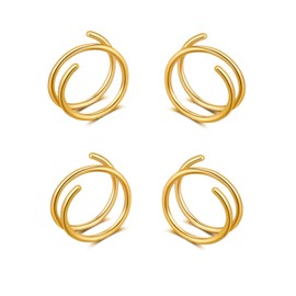 Silver Double Hoop Huggie Earrings for Women - Handmade Cartilage Piercing, Spiral Wrap Earrings