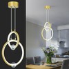 JXJYHL Modern Chandelier Light Fixture,2-Ring Dimmable LED Pendant Light 6000K,Adjustable