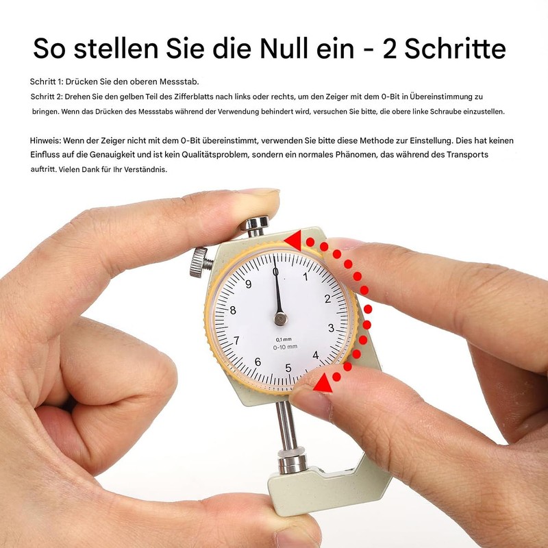 WUTA Leather Thickness Gauge 0-10 mm Range Portable Thickness Gauge