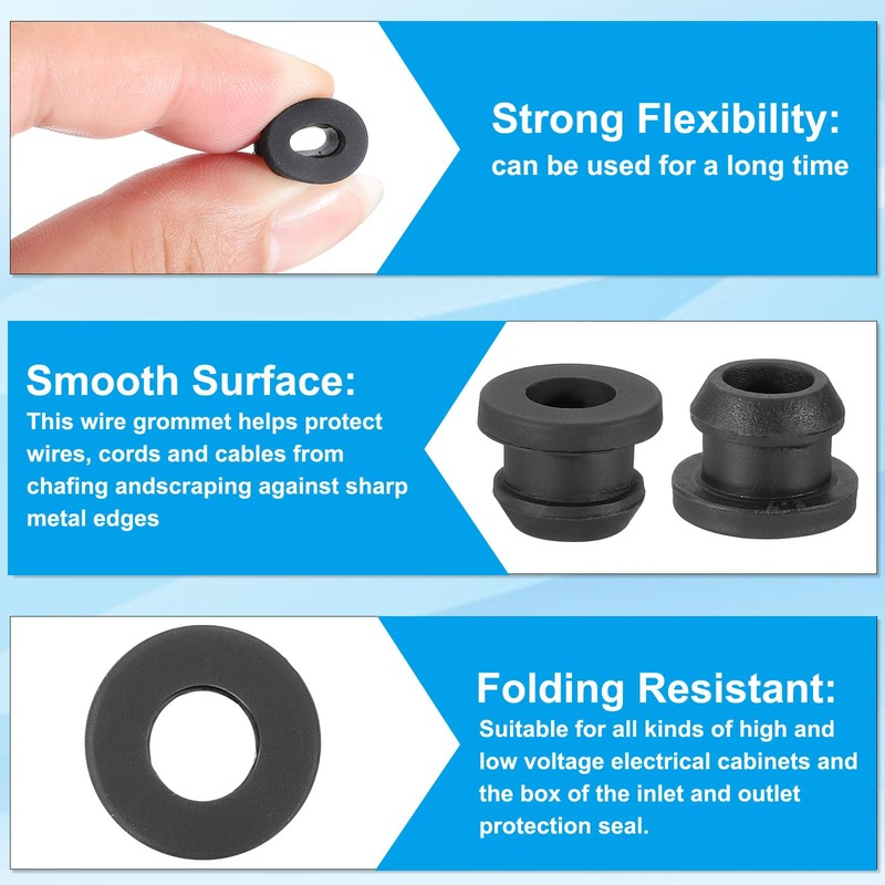 PATIKIL 8.5mm / 5/16 Inch Drill Hole,1/4 Inch ID Rubber