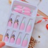 Pink Press on Nails, Medium Length Almond Shape Fake Nails