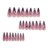 24 Pcs Red Black Press on Nails Almond Long Fake