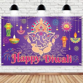 Happy Diwali Backdrop Banner, Diwali Decorations for Home, Indian Diwali Banner, Festival of Lights Party Photography Backdrop Decorations, Indian Lights Party Decorations, Happy Diwali Banner BJ